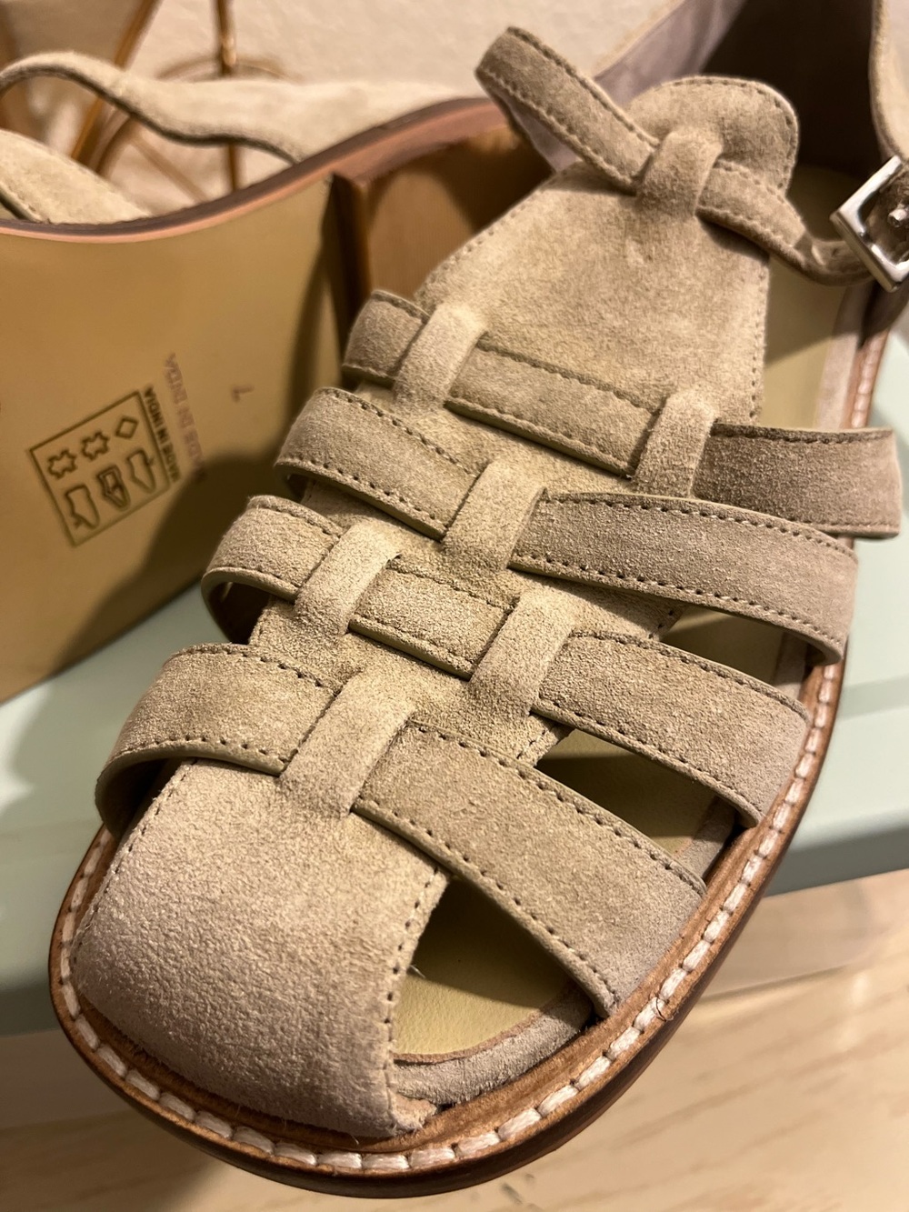 Free People Light Gray Suede Woven Fisherman Sandals - Picture 4 of 5